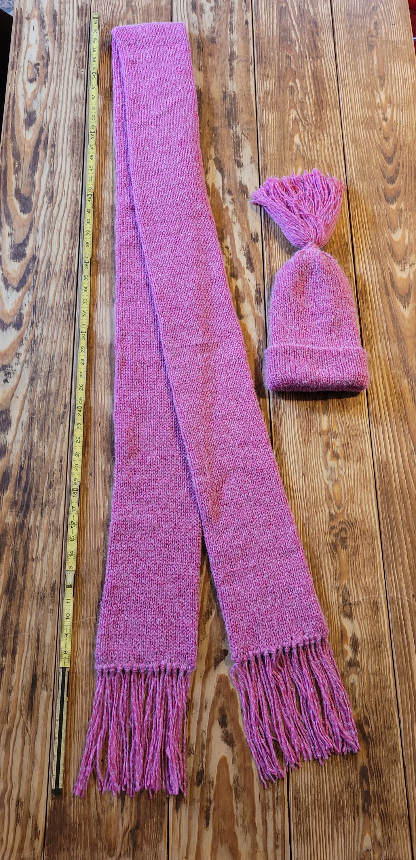 Big Pink Scarf & Hat Set