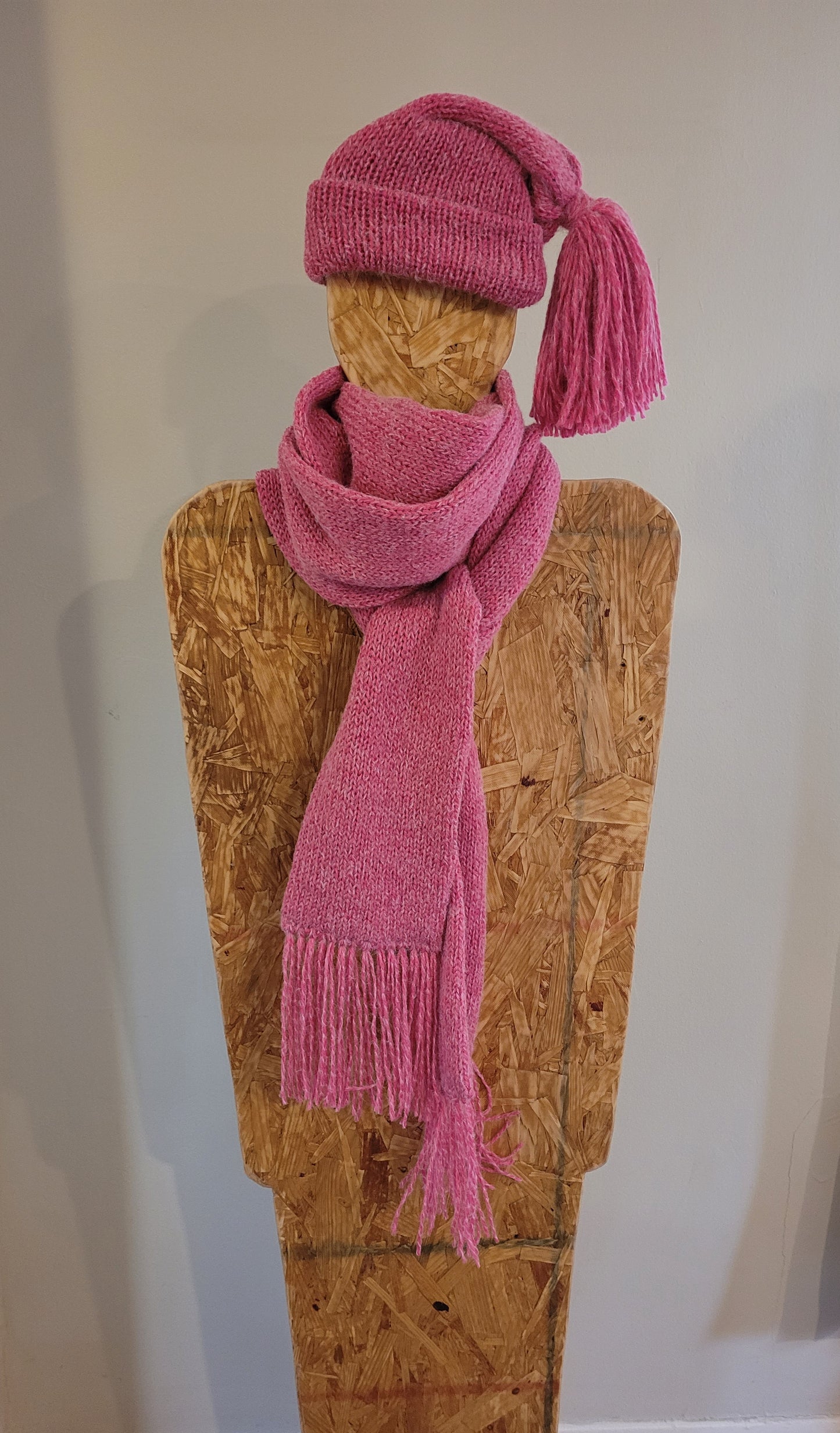 Big Pink Scarf & Hat Set