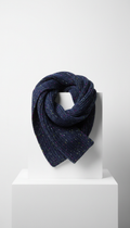 Midnight Blue Recycled Yarn Statement Scarf