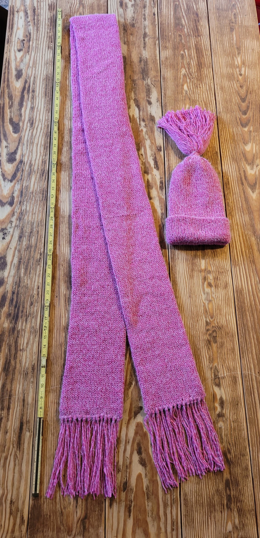 Big Pink Scarf & Hat Set