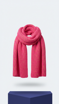 Oversized Pink Wool Knit Scarf